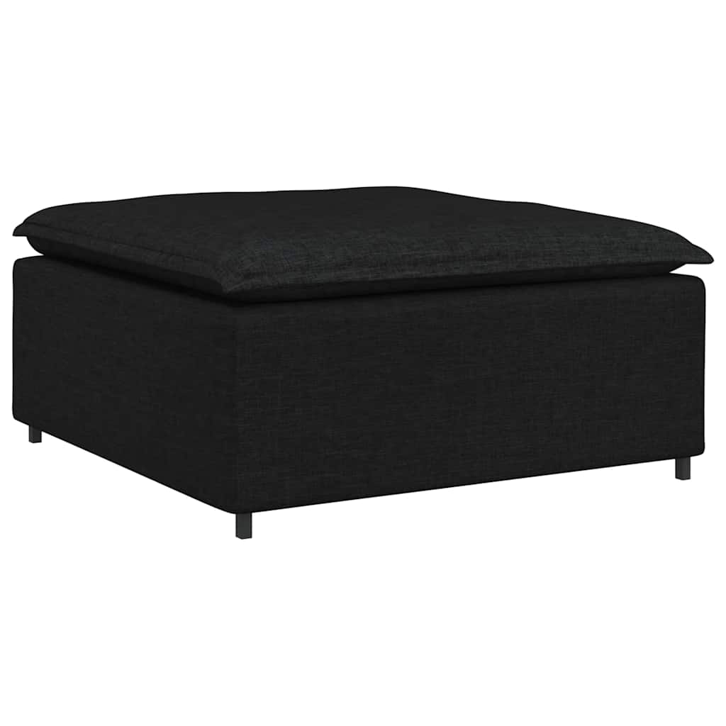 modulsofa med fodskammel og hynder stof sort