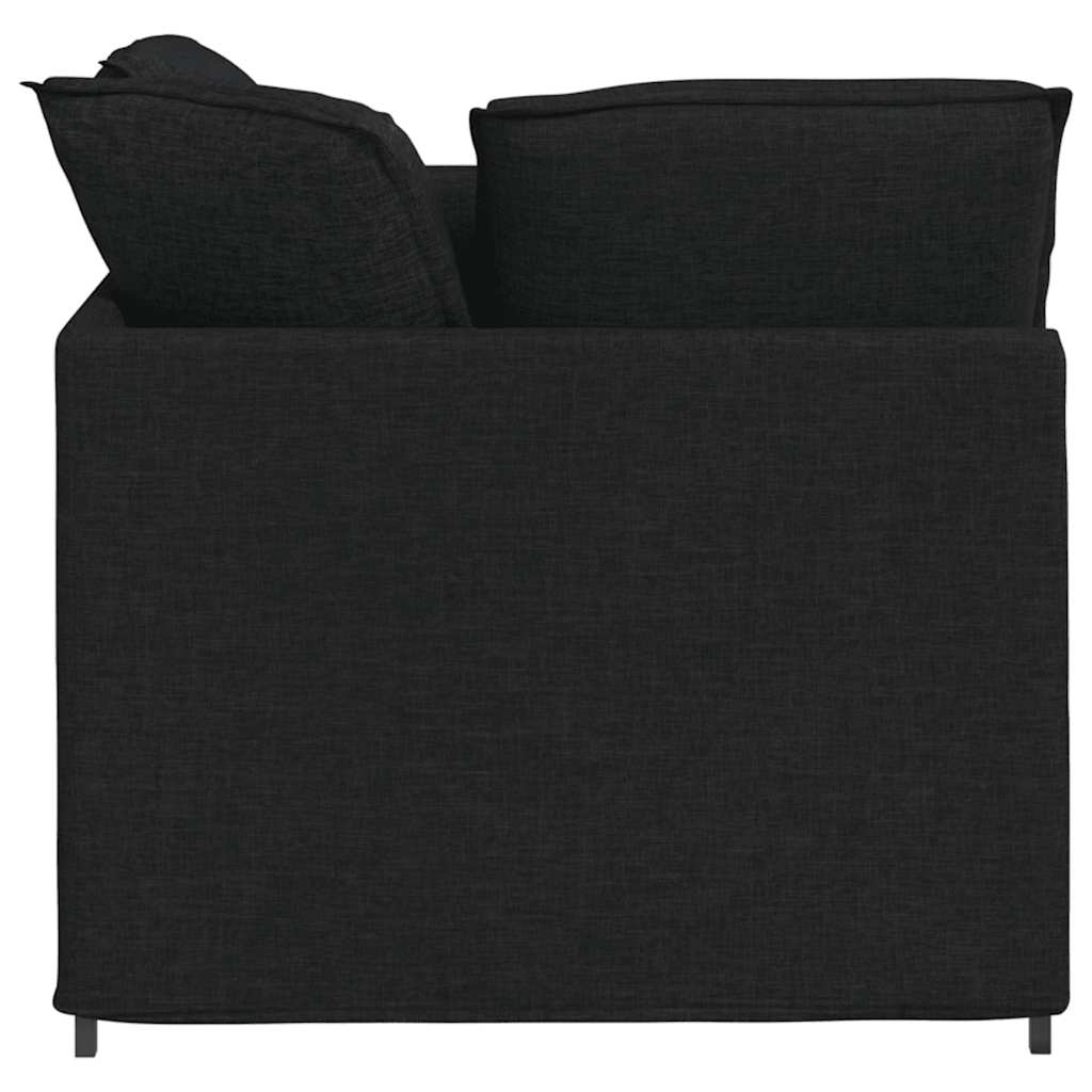 modulsofa med fodskammel og hynder stof sort