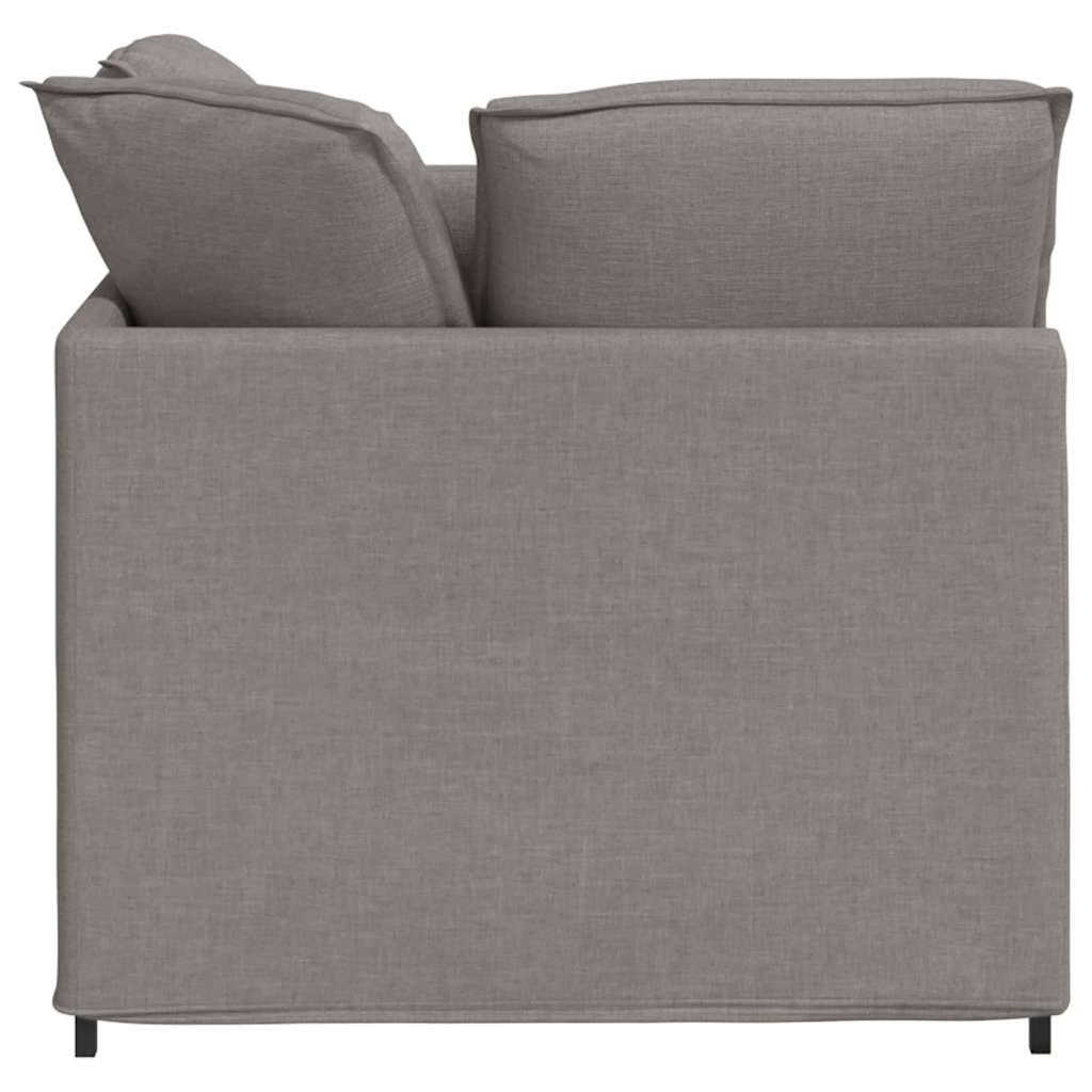 modulsofa med fodskammel og hynder stof gråbrun