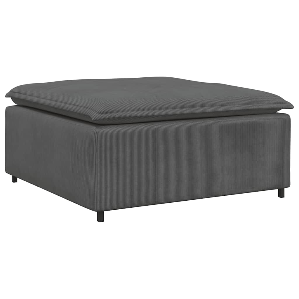 modulsofa med fodskammel og hynder føjlsstof mørkegrå