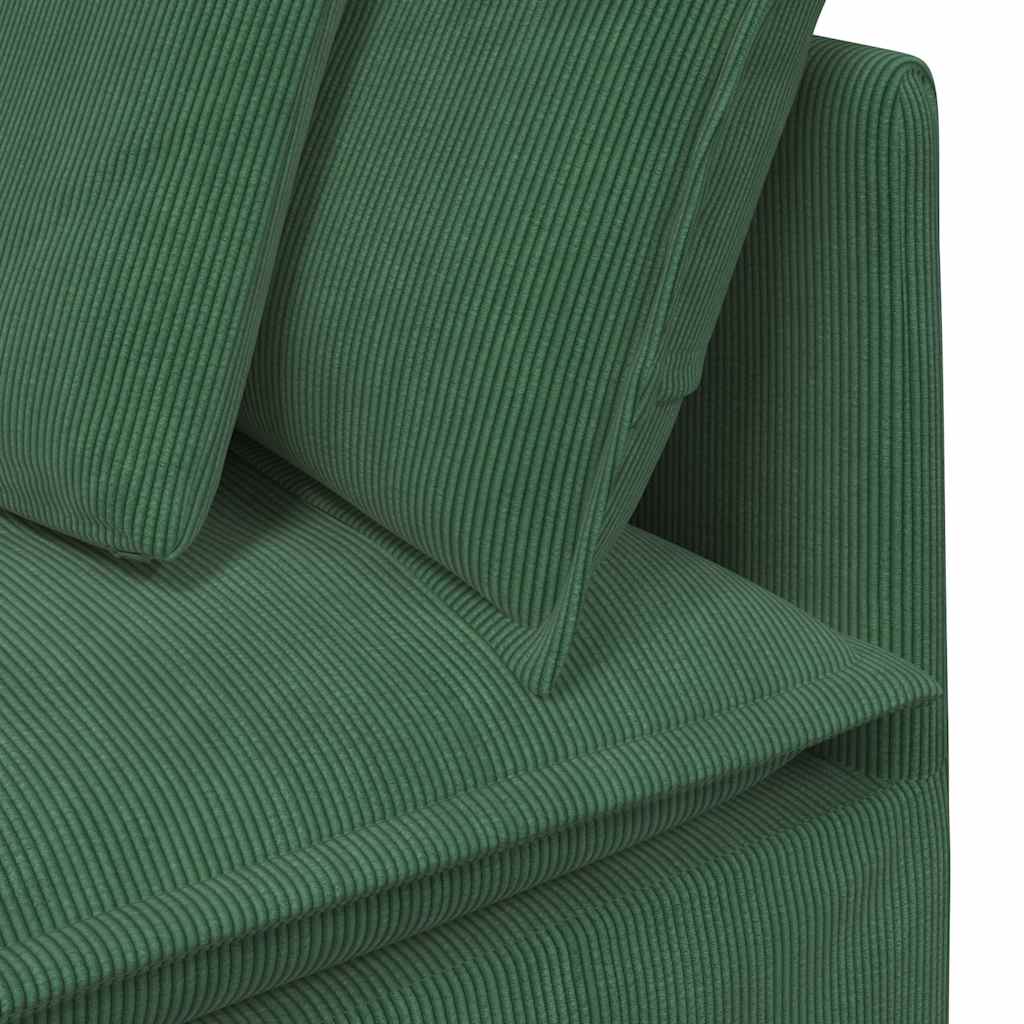 modulsofa med fodskammel og hynder fløjlsstof mørkegrøn