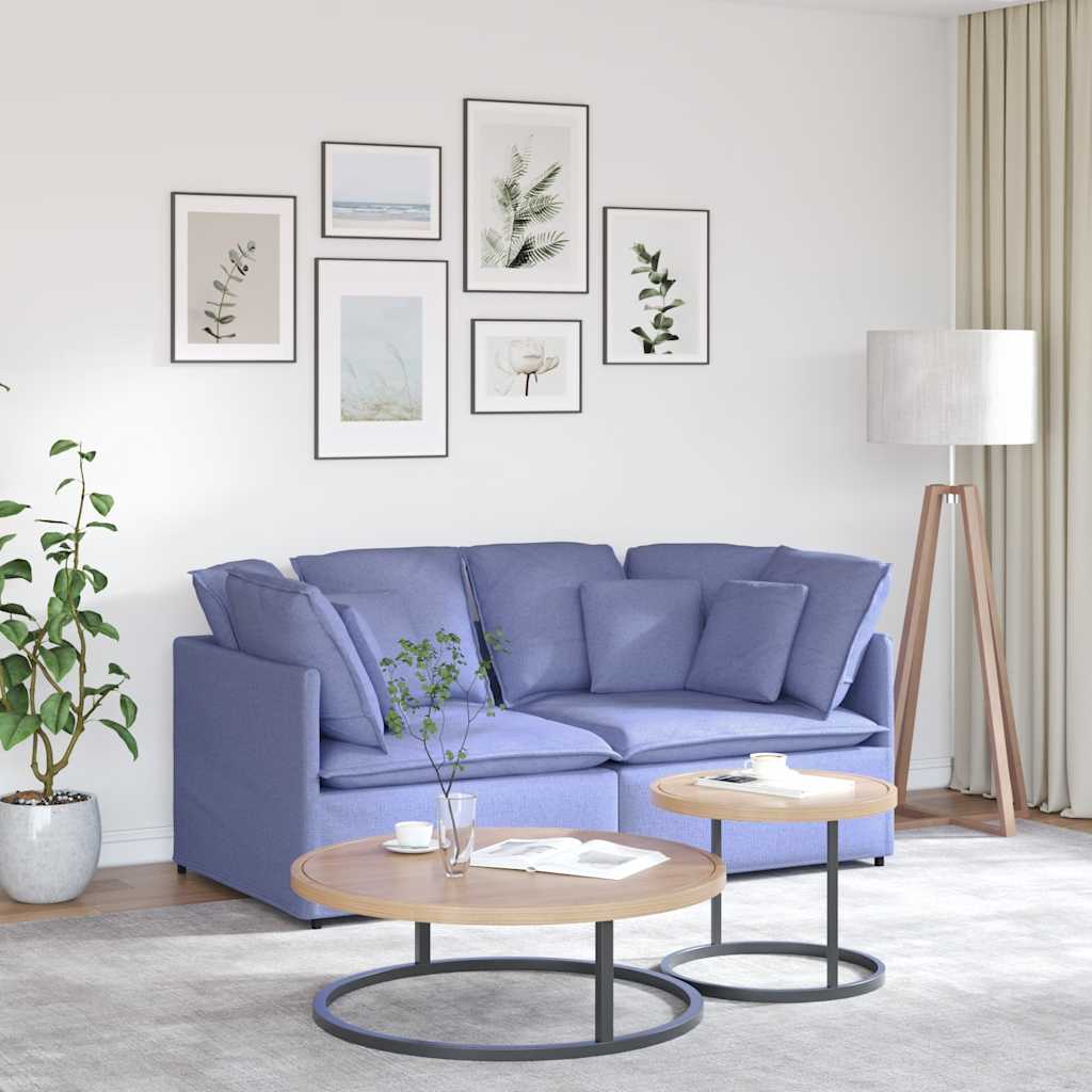 modulsofa med hynder stof jeansblå