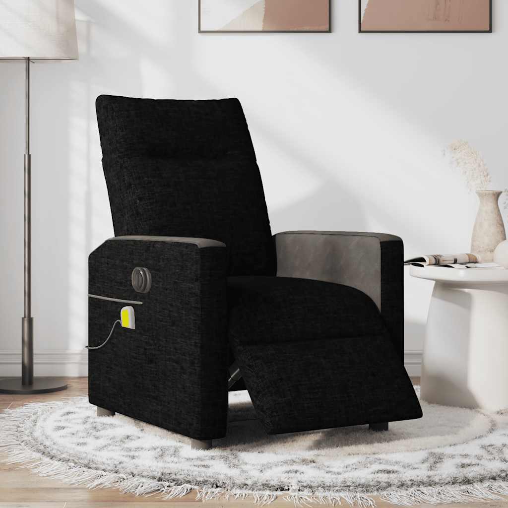 eldrevet massagestol stof sort
