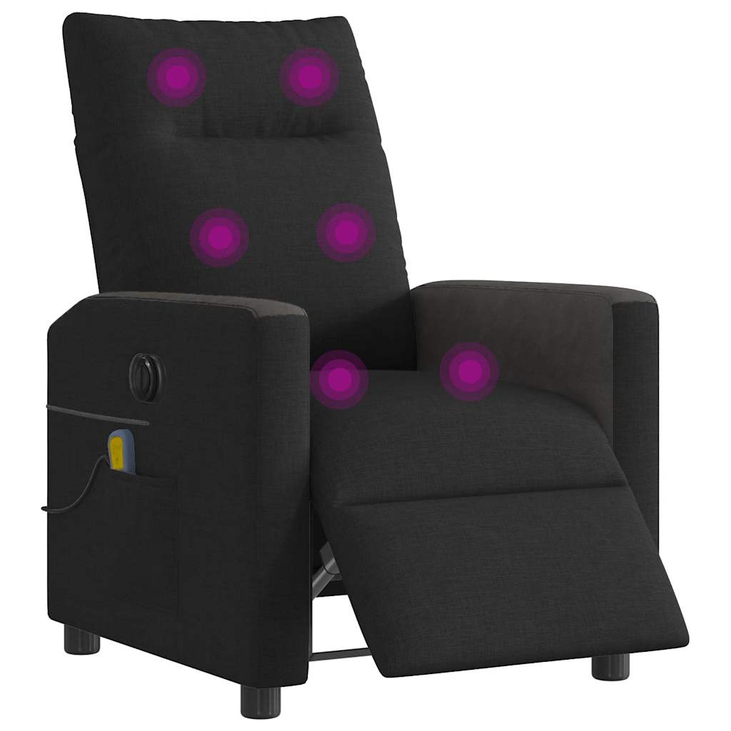 eldrevet massagestol stof sort