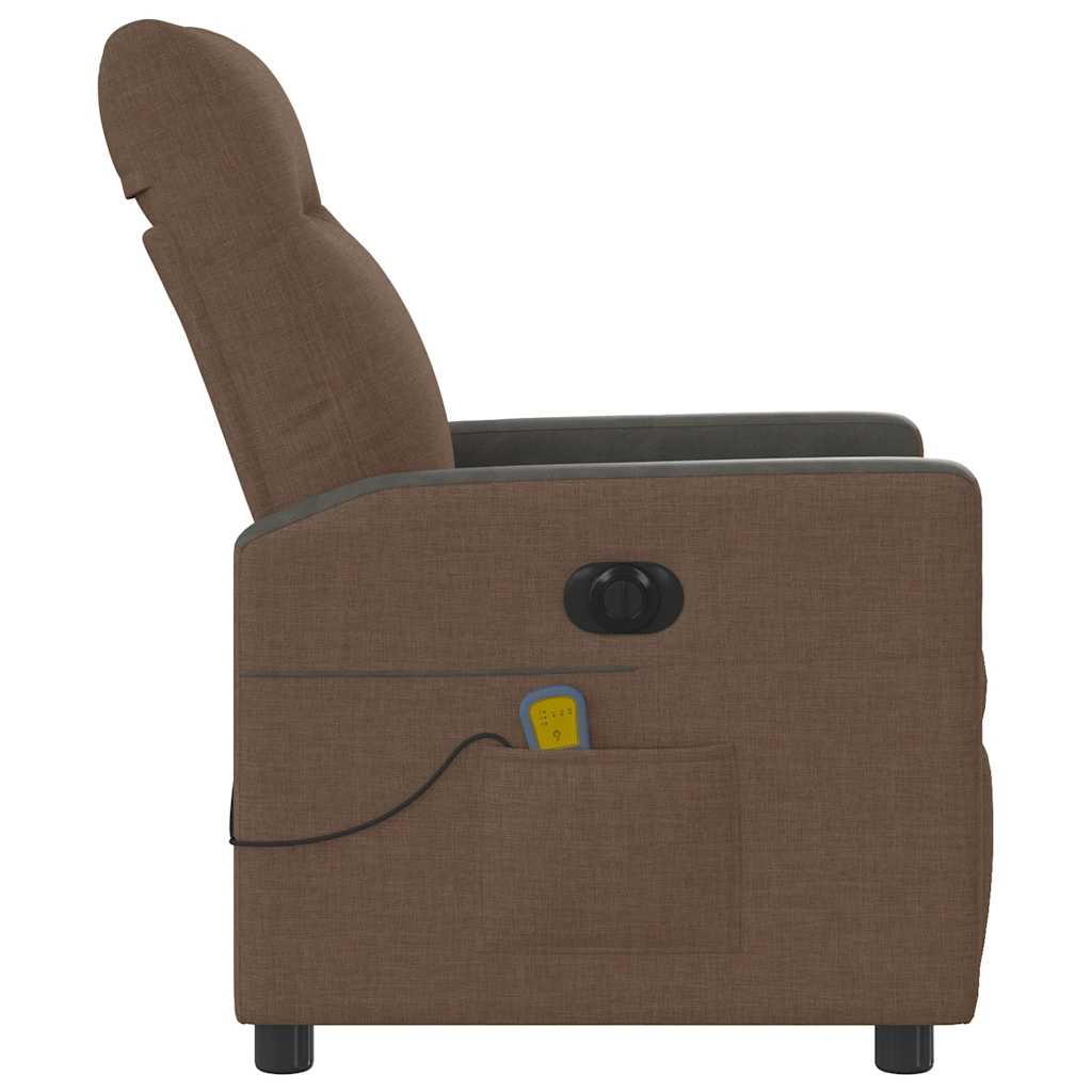 eldrevet massagestol stof brun