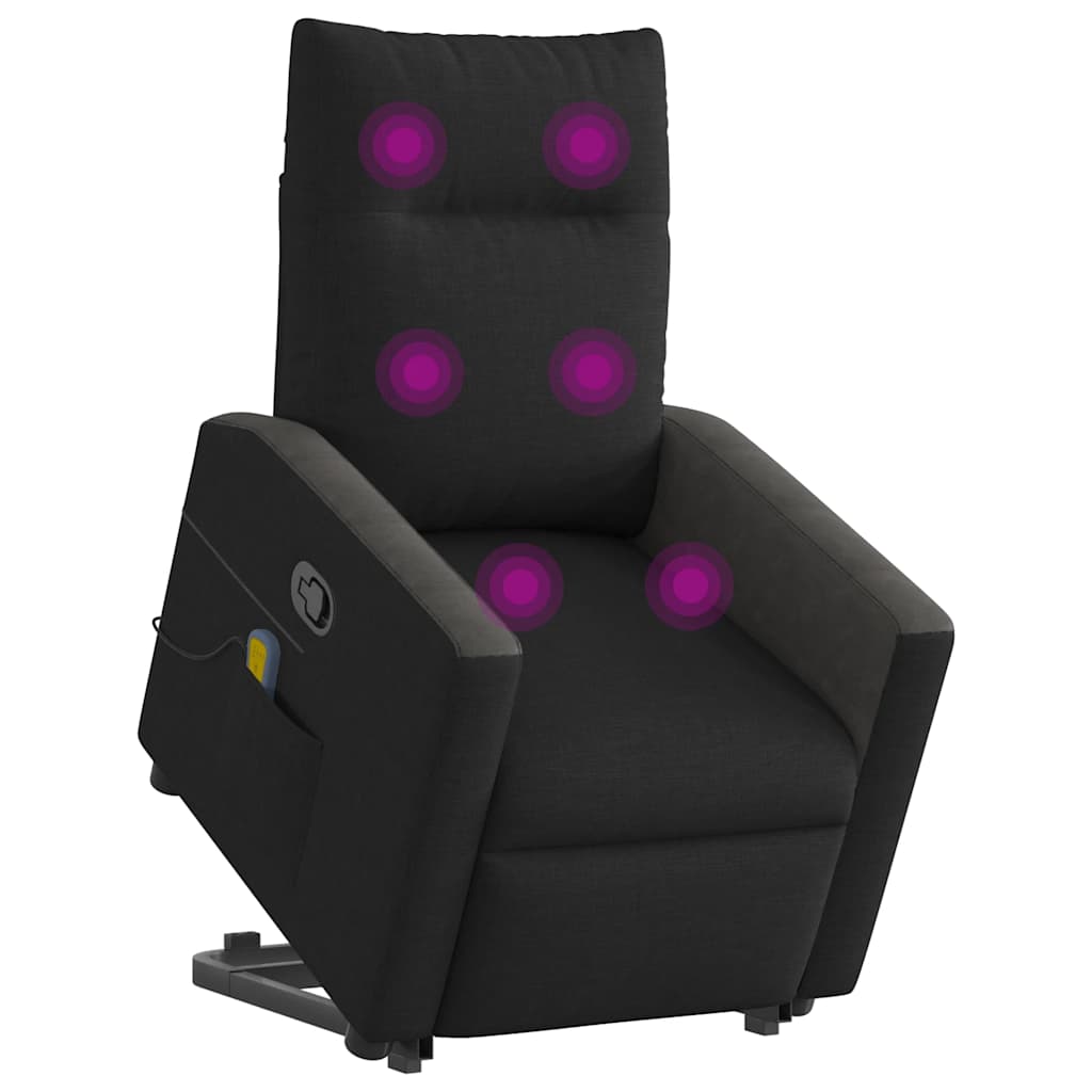 løftestol med massage stof sort