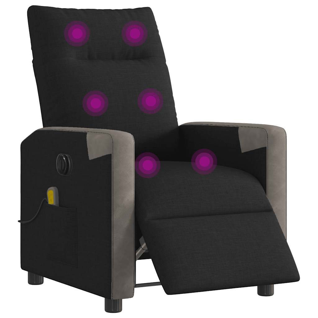 eldrevet massagestol stof sort