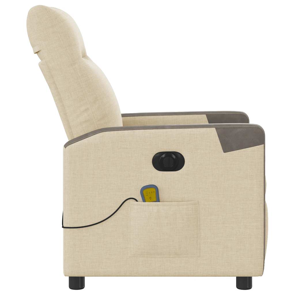 eldrevet massagestol stof cremefarvet