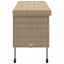opbevaringsboks med hjul 160x55x75 cm polyrattan beige
