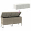 opbevaringsboks med hjul 160x55x75 cm polyrattan lysegrå