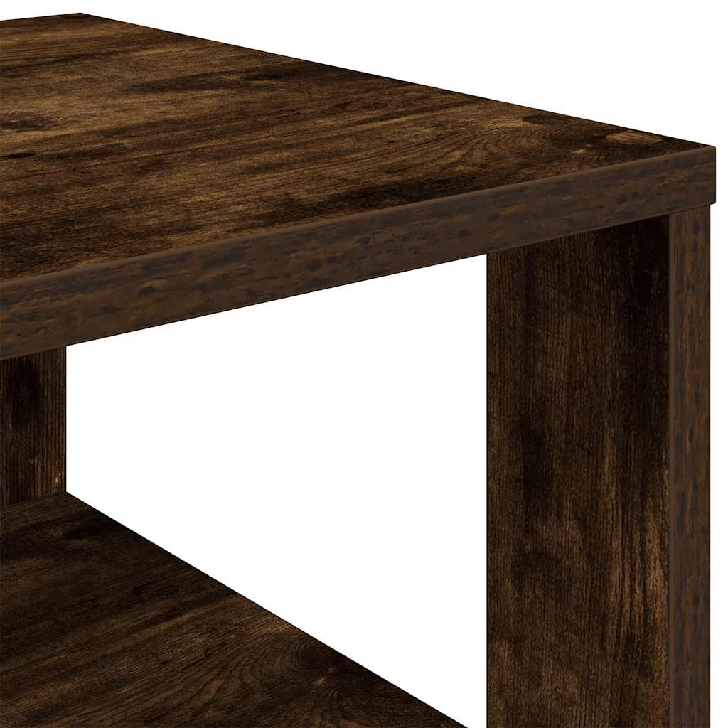skoreol 61x32x70 cm konstrueret træ røget egetræsfarve