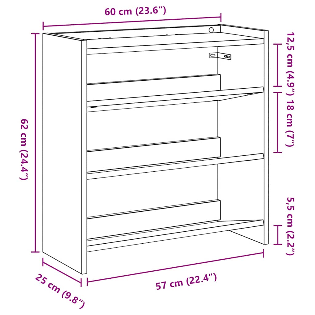 skoreol 60x25x62 cm konstrueret træ antikt træ