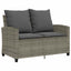 2-personers sofa med hynder og bord polyrattan grå