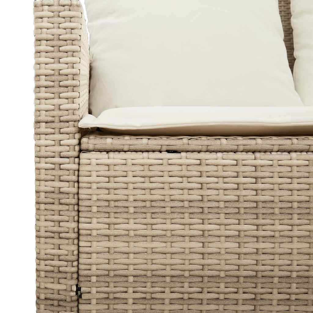 2-personers sofa med hynder og bord polyrattan beige