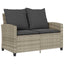 2-personers sofa med hynder og bord polyrattan lysegrå