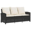 3-personers sofa med hynder og bord polyrattan sort