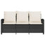 3-personers sofa med hynder og bord polyrattan sort