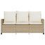 3-personers sofa med hynder og bord polyrattan beige
