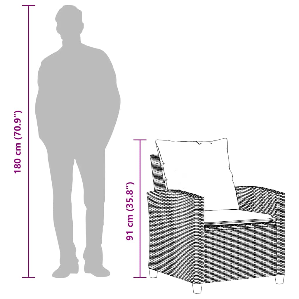 sofasæt til haven 4 dele med hynder polyrattan brun