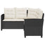 havesofa med bord og hynder L-formet polyrattan sort