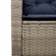 havesofa med bord og hynder L-formet polyrattan grå