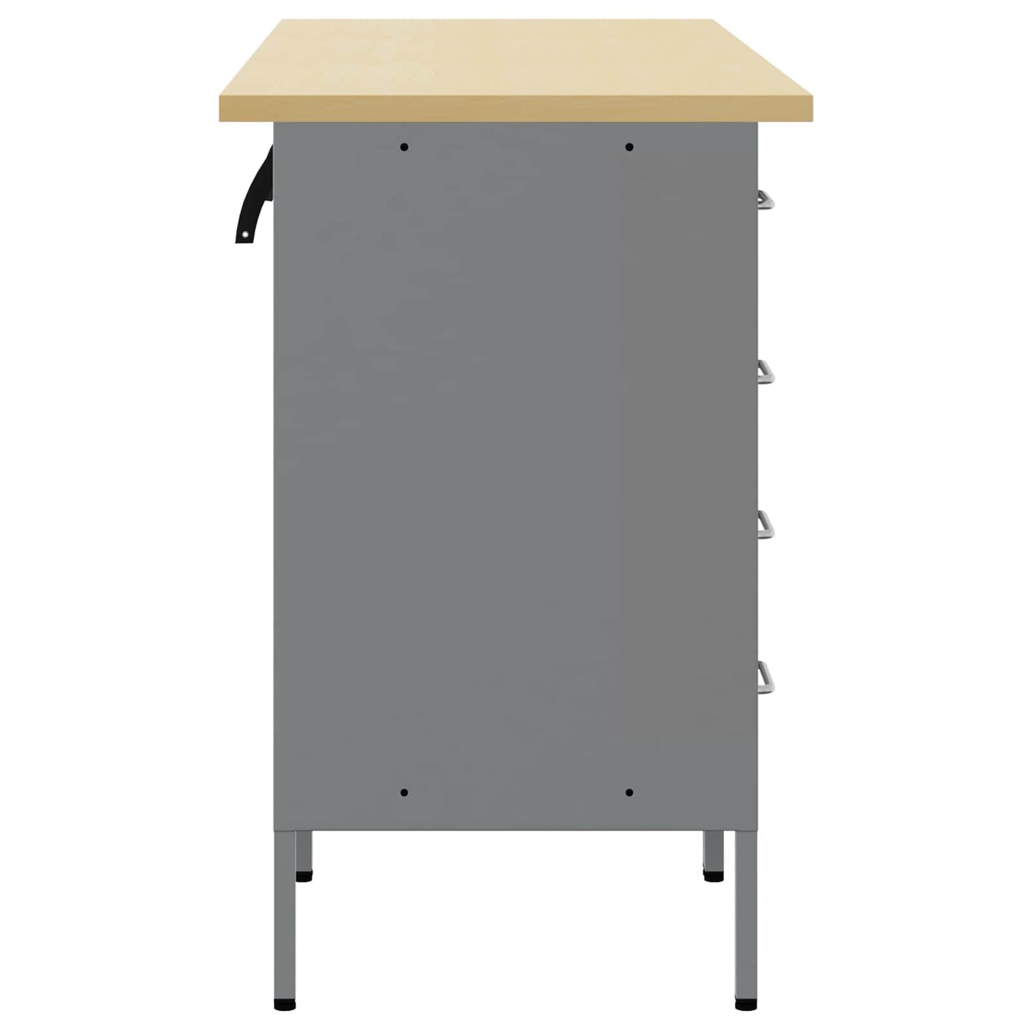 Arbejdsskab med skuffe 3 pcs Sort og grå 150 x 55 x 85 cm