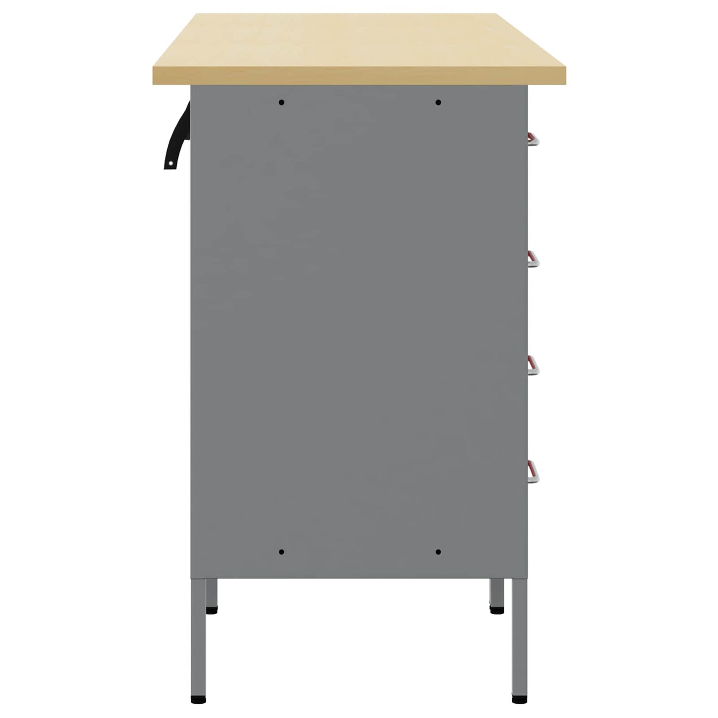 Arbejdsskab med skuffe 3 pcs Rød og Grå 150 x 55 x 85 cm