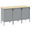 Arbejdsskab med skuffe 3 pcs Sort og grå 150 x 55 x 85 cm