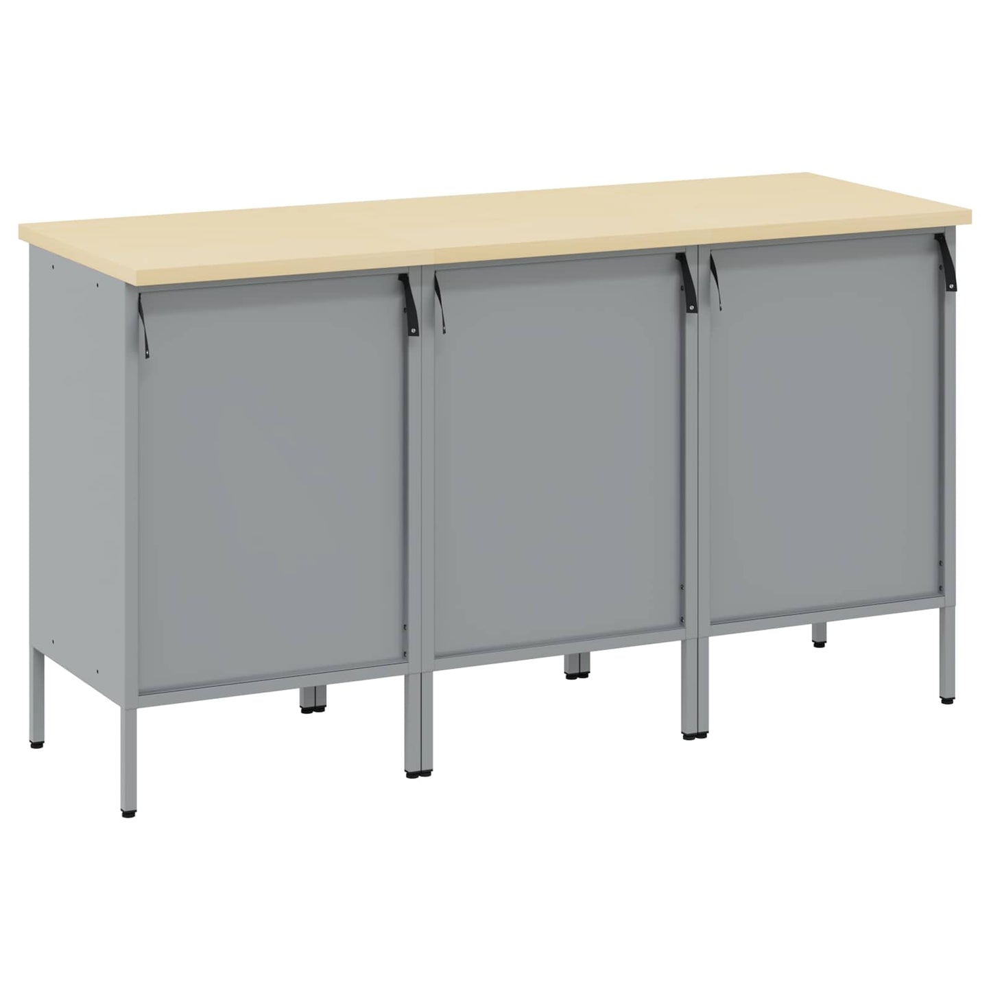Arbejdsskab med skuffe 3 pcs Sort og grå 150 x 55 x 85 cm