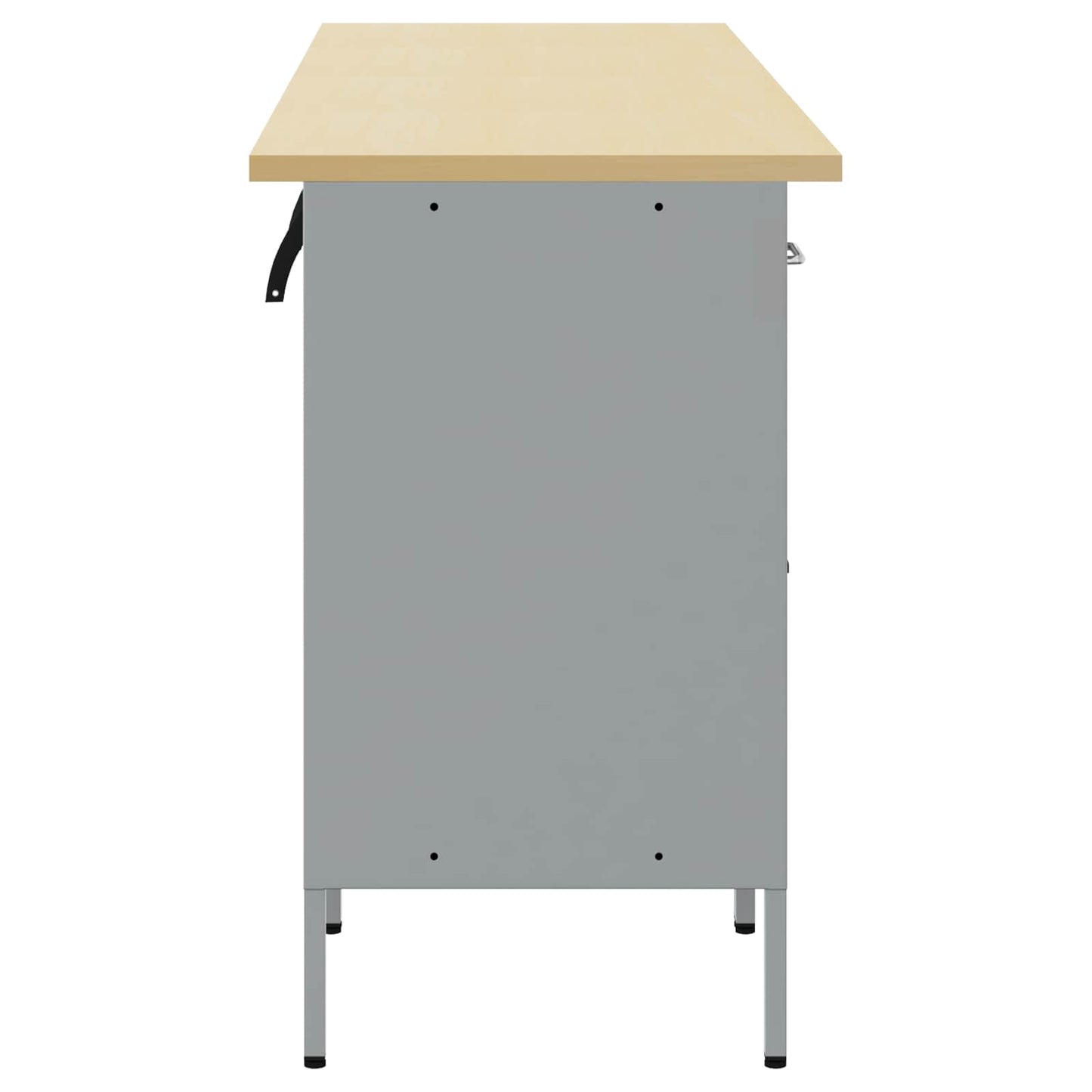 Arbejdsskab med skuffe 4 pcs Sort og grå 200 x 55 x 85 cm