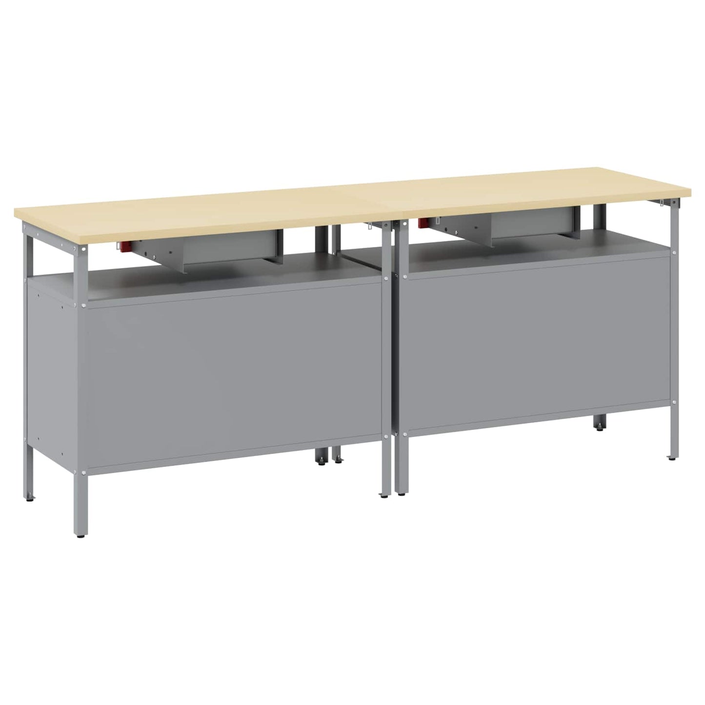 Arbejdsbænk sæt med skuffe 2 pcs Rød og Grå 200 x 55 x 85 cm