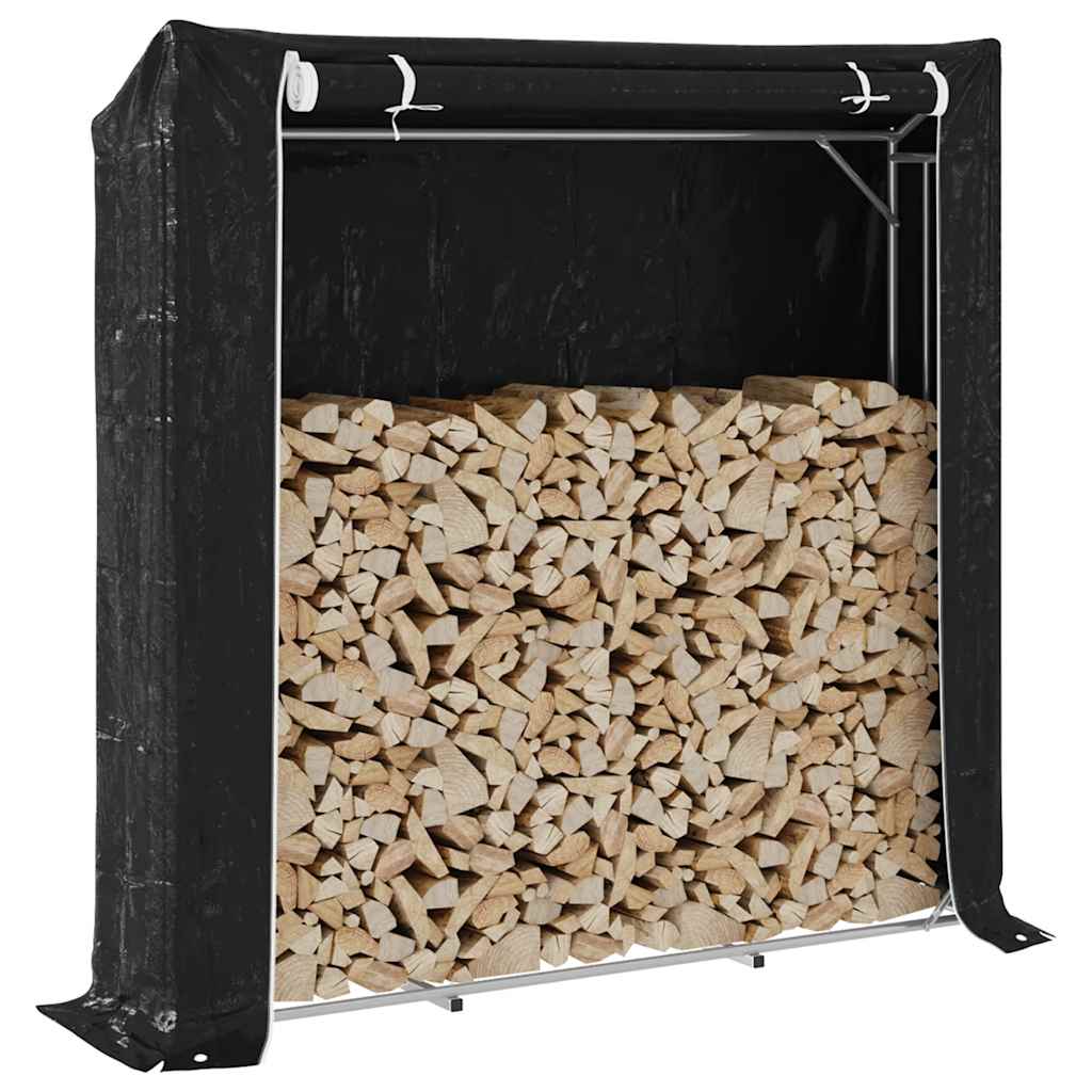 brændestativ med regnslag 200x40x200 cm galvaniseret stål billede