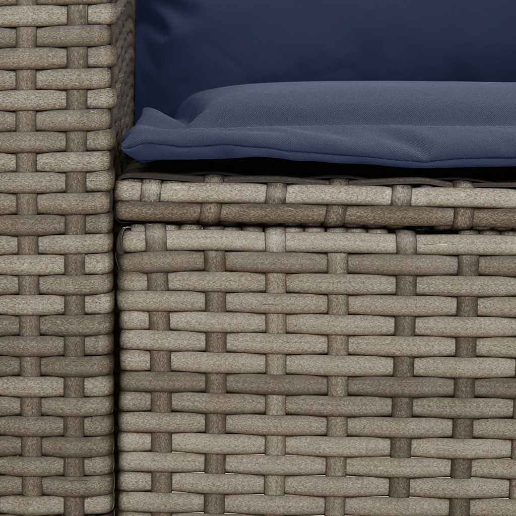 5-personers havesofa med hynder polyrattan grå