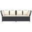 havesofa med hynder polyrattan sort