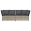 havesofa med hynder polyrattan lysegrå