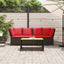 havesofa med hynder polyrattan brun