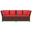 havesofa med hynder polyrattan brun