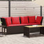 havesofa med hynder polyrattan brun