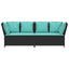havesofa med hynder polyrattan sort