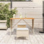havebord med top i akacietræ 105x75x72 cm polyrattan beige