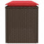 havebænk med hynde 110x40x44 cm polyrattan brun