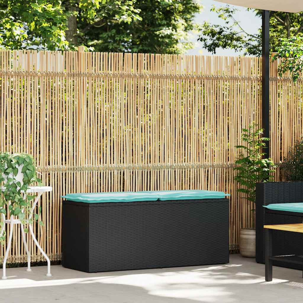 havebænk med hynde 110x40x44 cm polyrattan sort