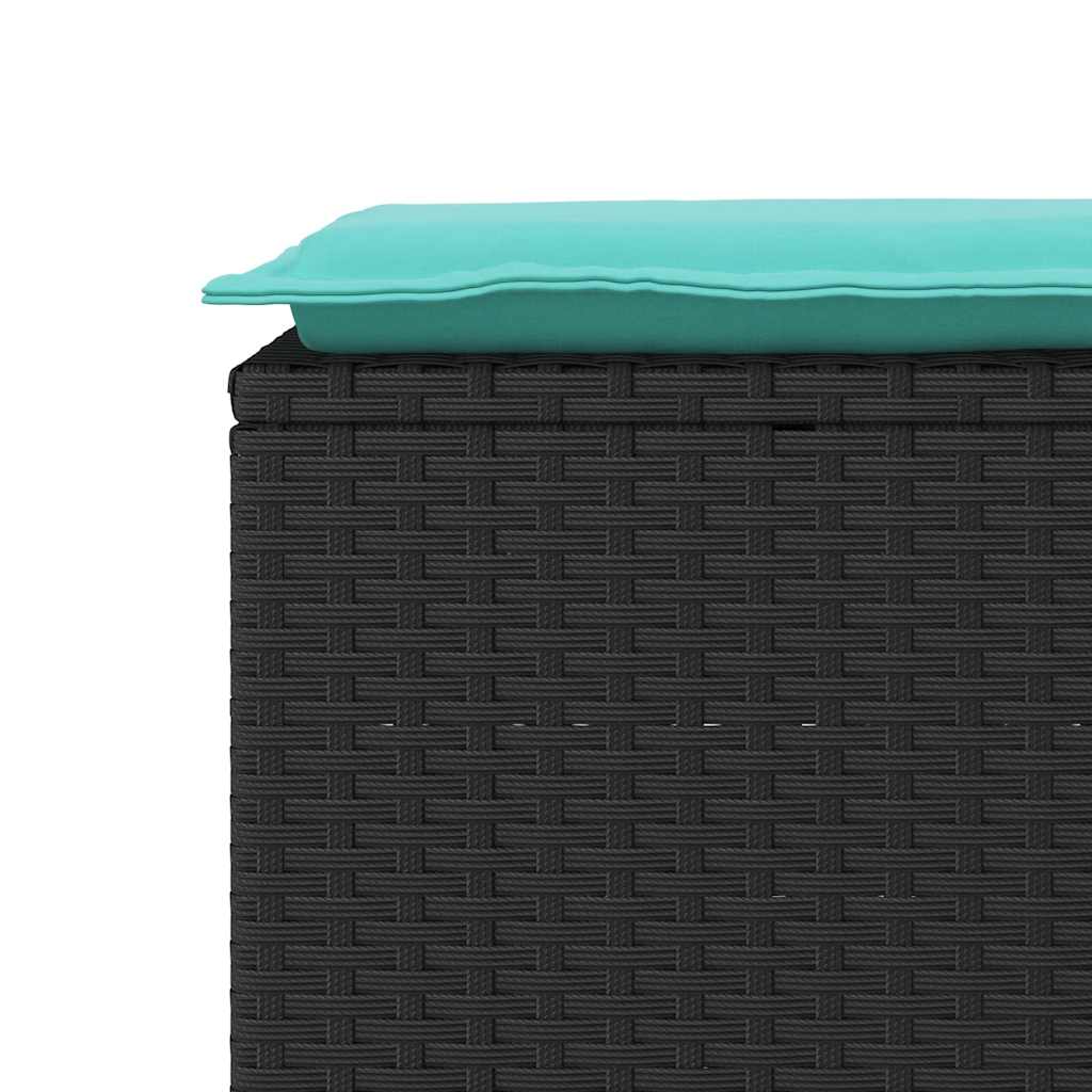 havebænk med hynde 110x40x44 cm polyrattan sort
