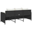 3-personers havesofa med hynder polyrattan sort