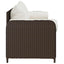 3-personers havesofa med hynder polyrattan brun