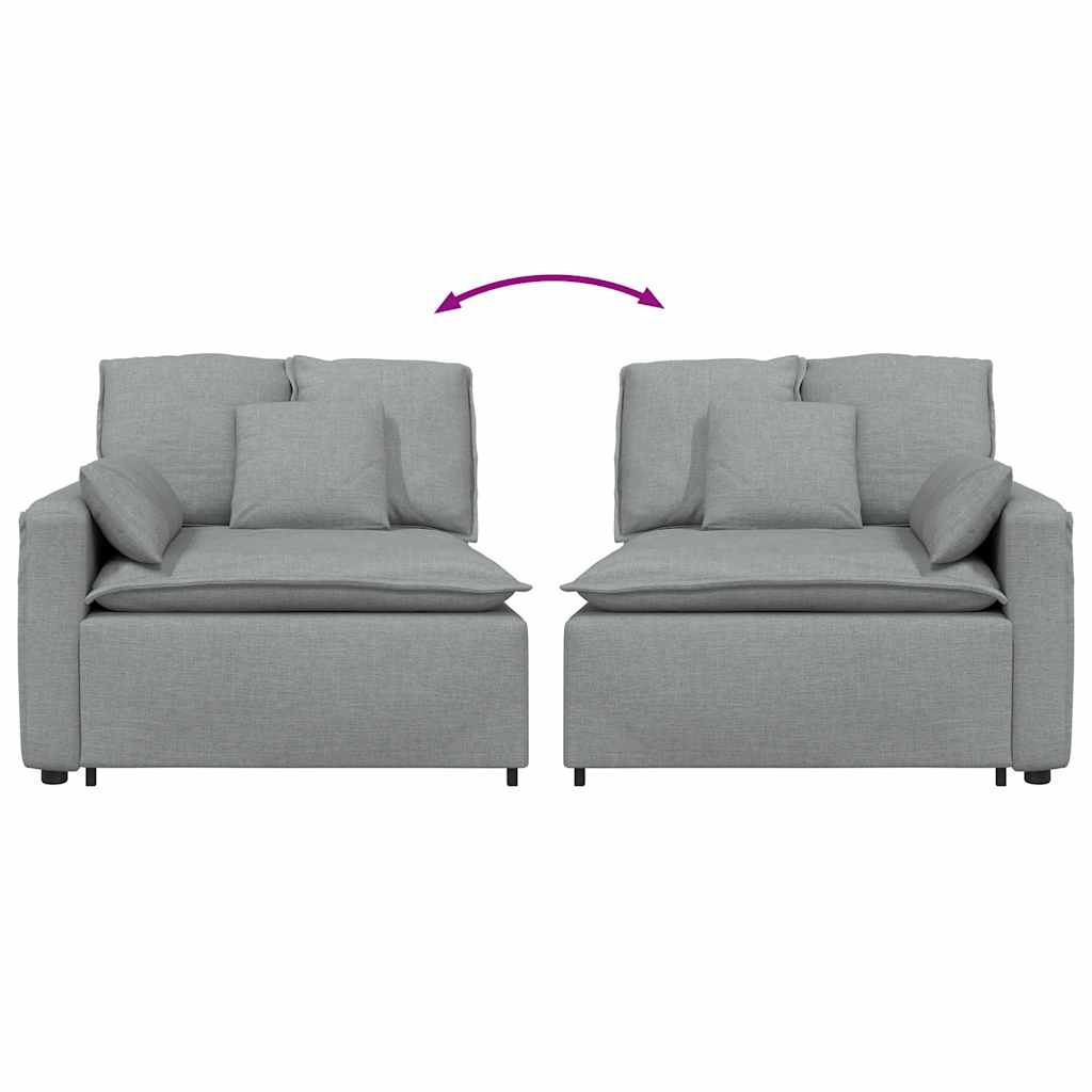 modulopbygget sofaarmlænsendemodul med hynder 100 cm lysegrå