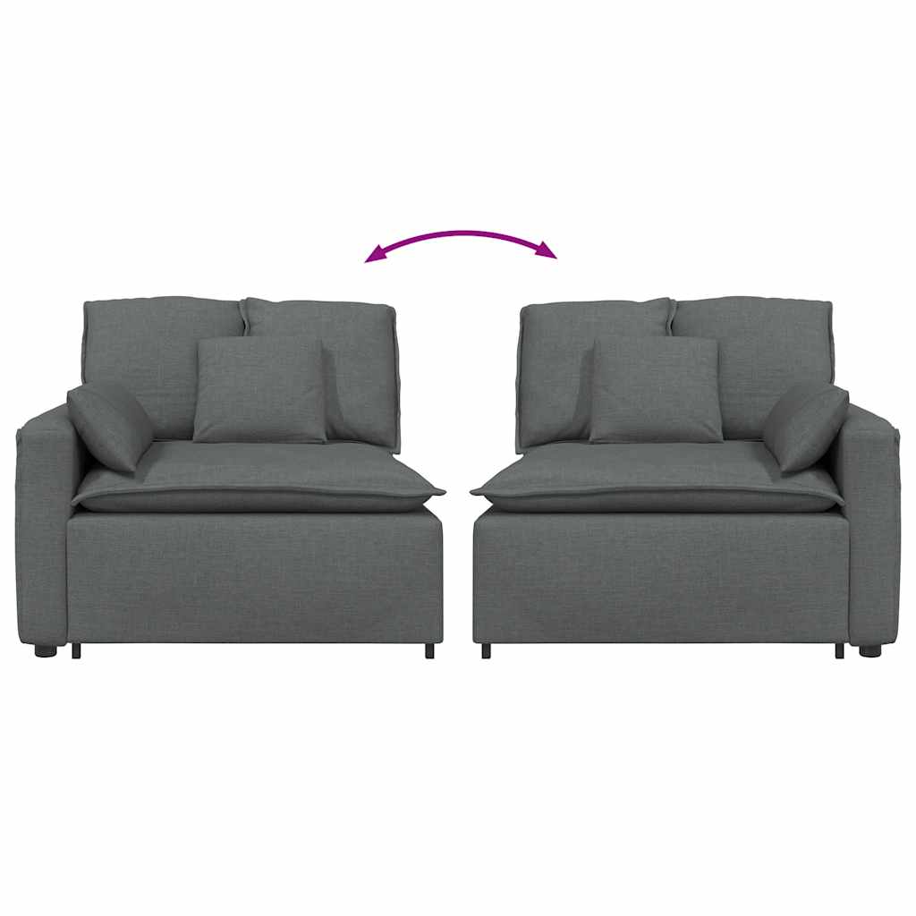 modulopbygget sofaarmlænsendemodul med hynder 100 cm mørkegrå