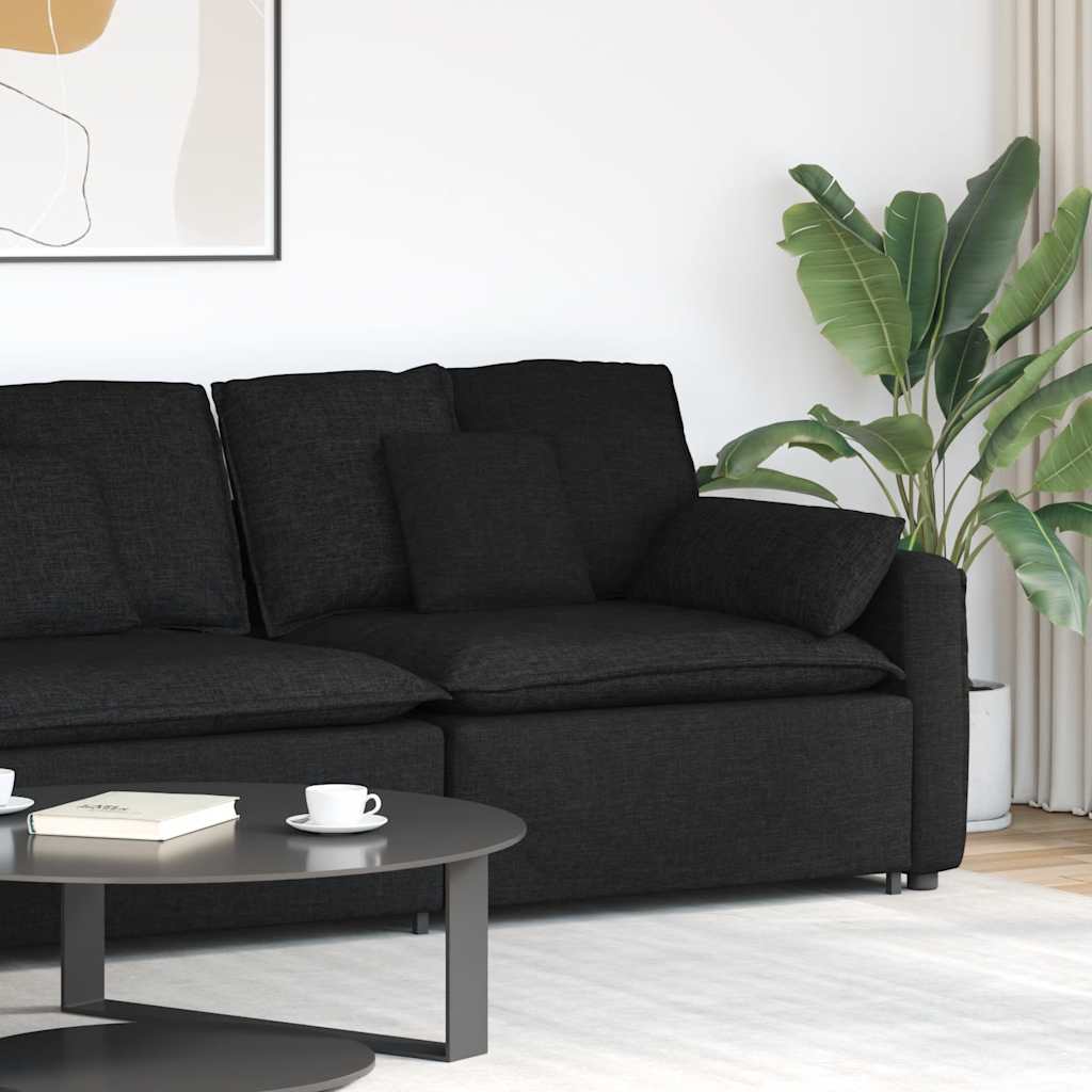 modulopbygget sofaarmlænsendemodul med hynder 100 cm sort