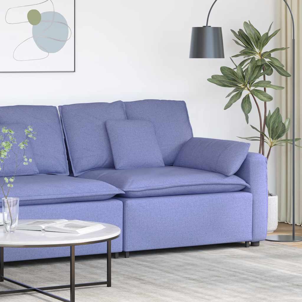 modulopbygget sofaarmlænsendemodul med hynder 100 cm jeansblå