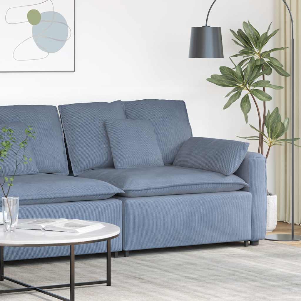 modulopbygget sofaarmlænsendemodul med hynder 100 cm blå